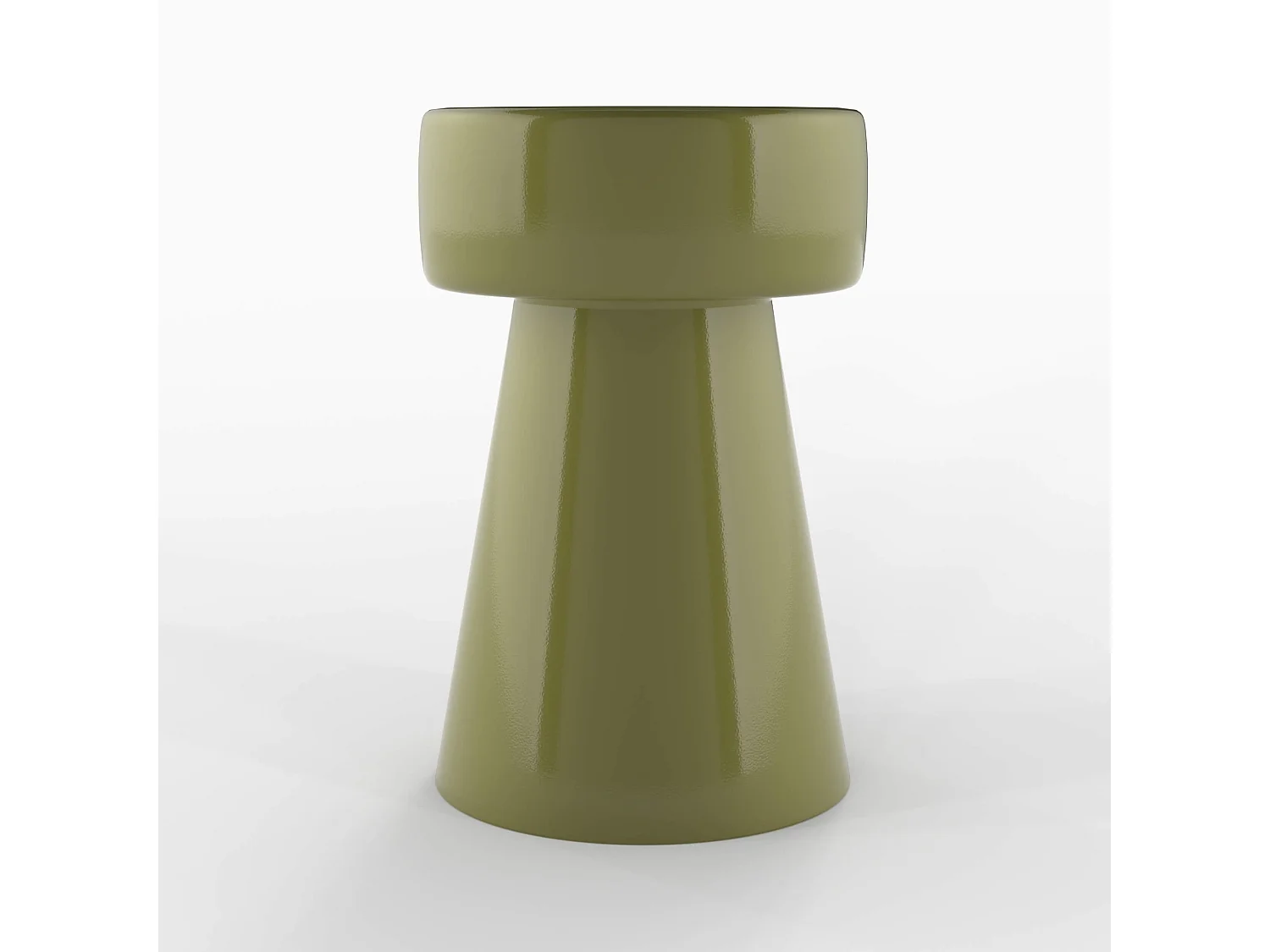 Tavolino rotondo in metallo verde kaki D30 cm - Athéna