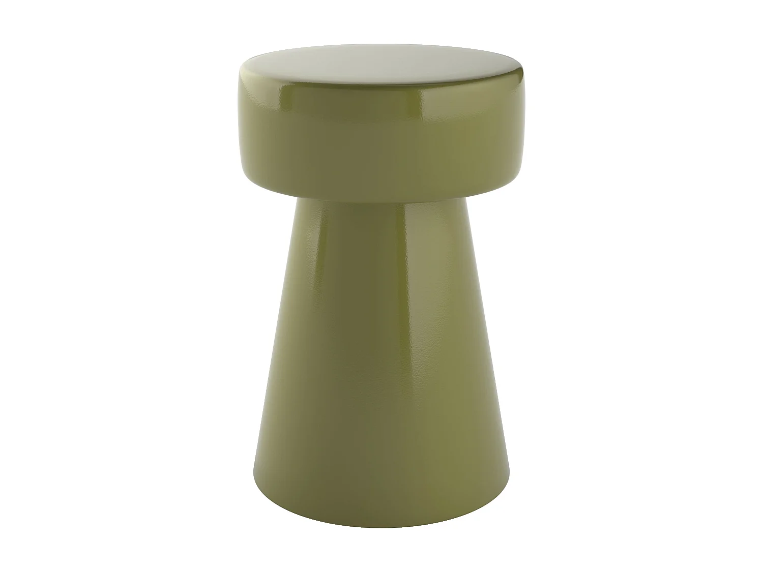 Tavolino rotondo in metallo verde kaki D30 cm - Athéna