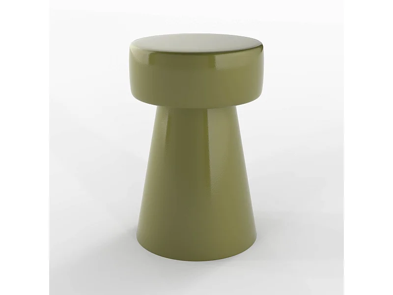 Mesa auxiliar redonda de metal verde - Athéna