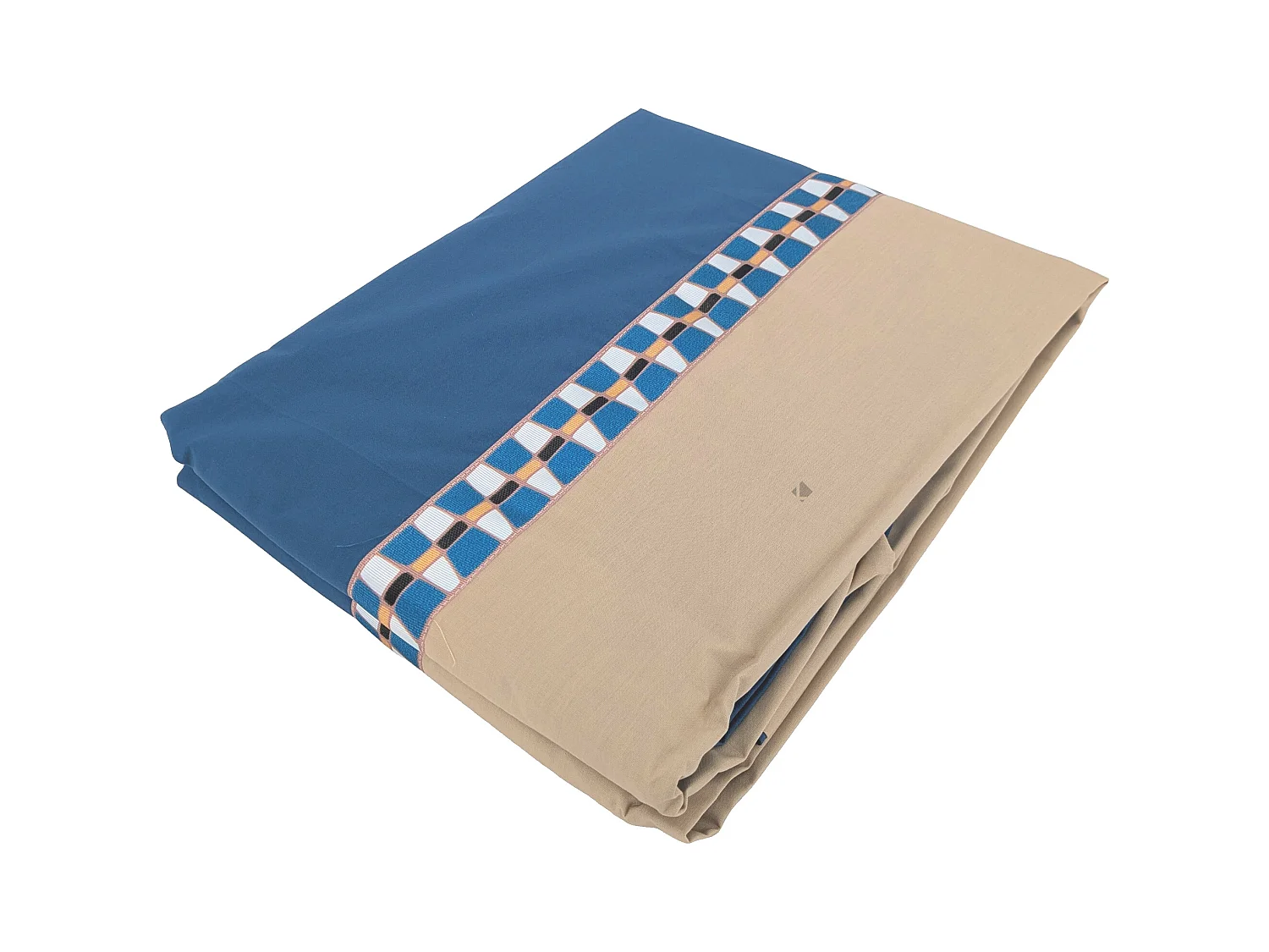 Drap plat 180x290 cm en percale de coton LINOA bleu cobalt