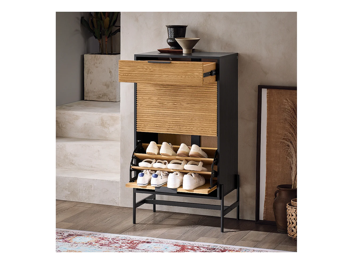 SoBuy Szafka na buty 64x40x115 cm HFSR03-SCH