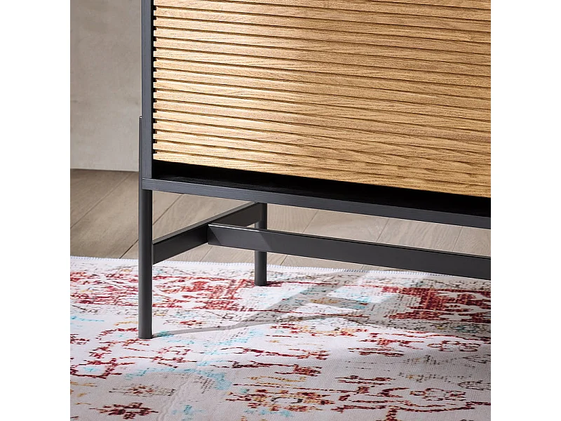 SoBuy Cómoda para hall de entrada com 1 gaveta e 2 abas para entrada, corredor e sala de estar Preto 64x40x115 cm HFSR03-SCH