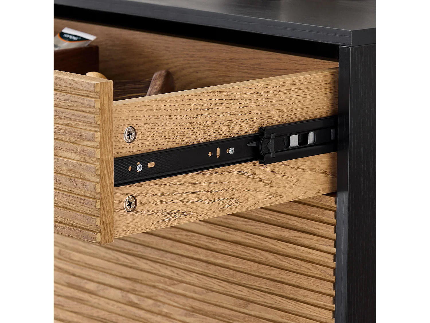 SoBuy Cómoda para hall de entrada com 1 gaveta e 2 abas para entrada, corredor e sala de estar Preto 64x40x115 cm HFSR03-SCH