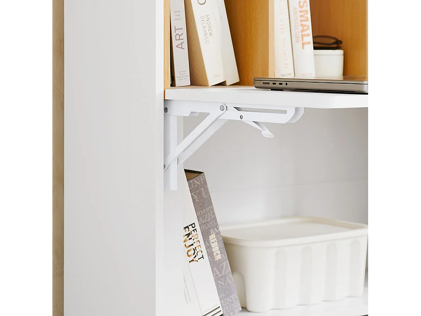 SoBuy Bureau Pliant, Table d'Ordinateur Rabattable avec Etagères, 70x25x108cm, FWT107-WN