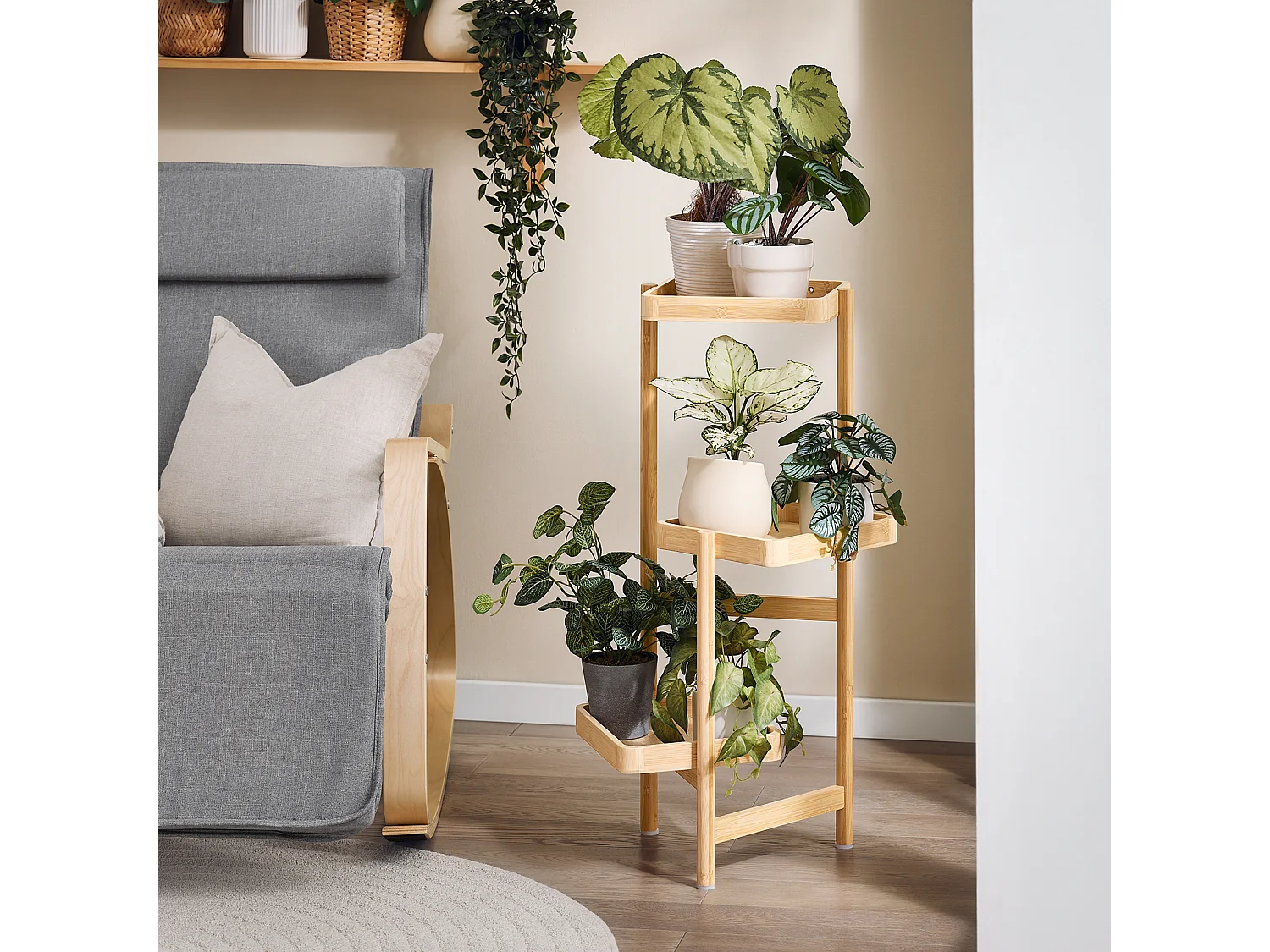 Soporte para Plantas de 3 Niveles Escalera para Flores STR12-N SoBuy ES
