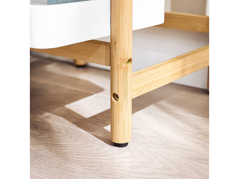 SoBuy STR13-WN Étagère à Fleurs Support de Pots de Fleurs Porte Plante en Bambou à 5 niveaux Présentoire de Jardin pour Intérieur et Extérieur, L31cm x P27cm x H130