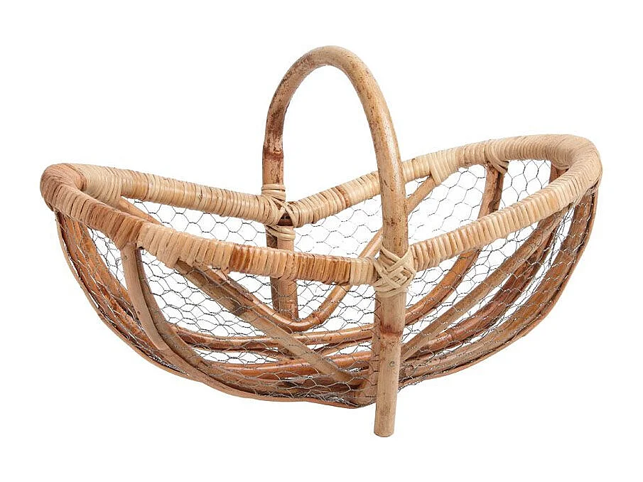 Panier en rotin et grillage