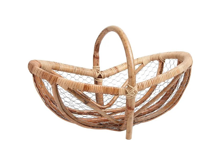 Panier en rotin et grillage