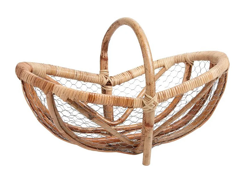Panier en rotin et grillage