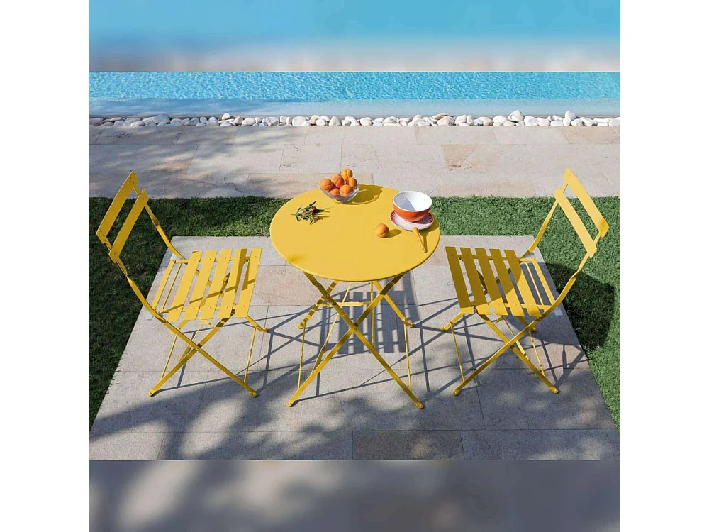 Salon de jardin en acier 2 personnes Cuba