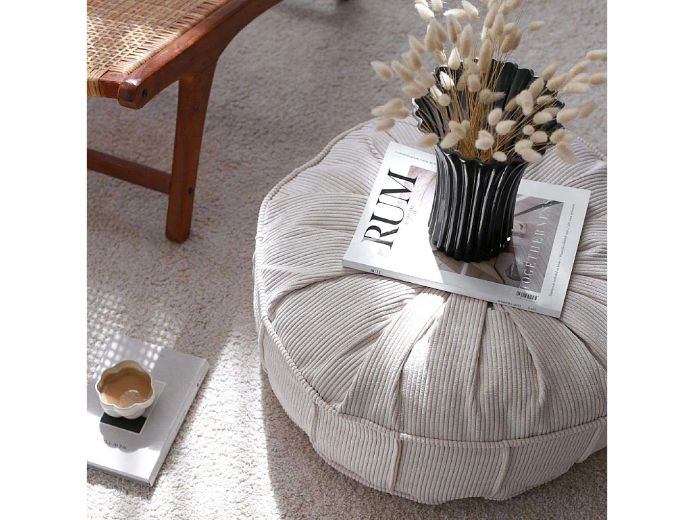 Coussin de sol effet côtelé Teddy