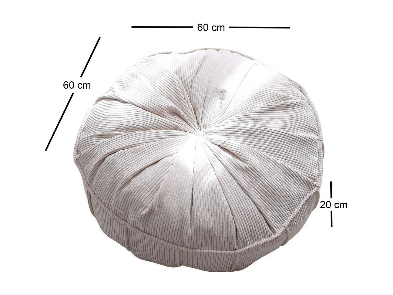 Coussin de sol effet côtelé Teddy