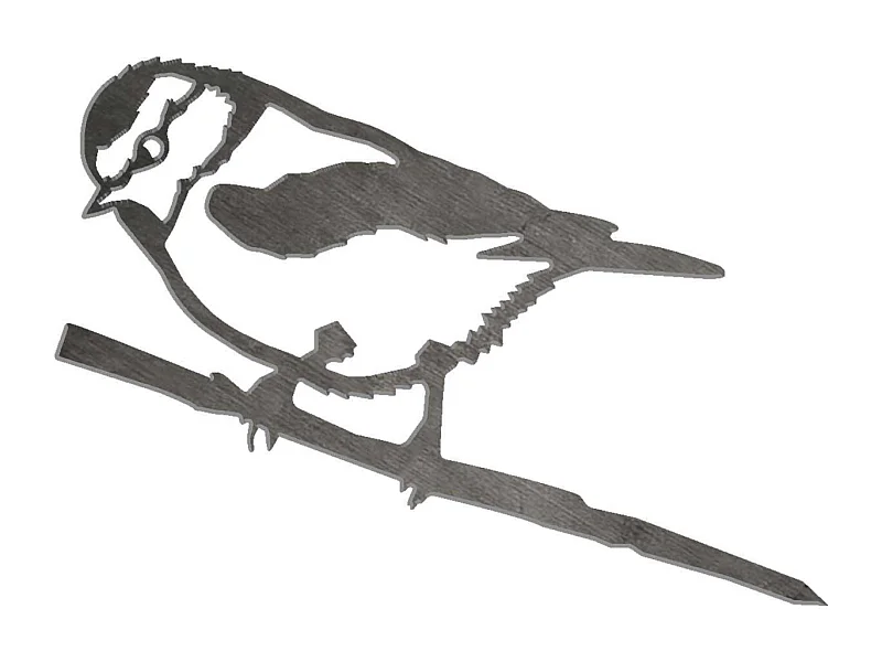 Mésange bleue décorative en acier corten Mini