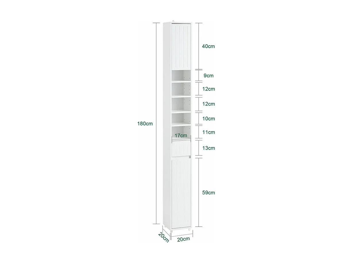 Mueble Columna de Baño Armario para Baño BZR160-W SoBuy ES