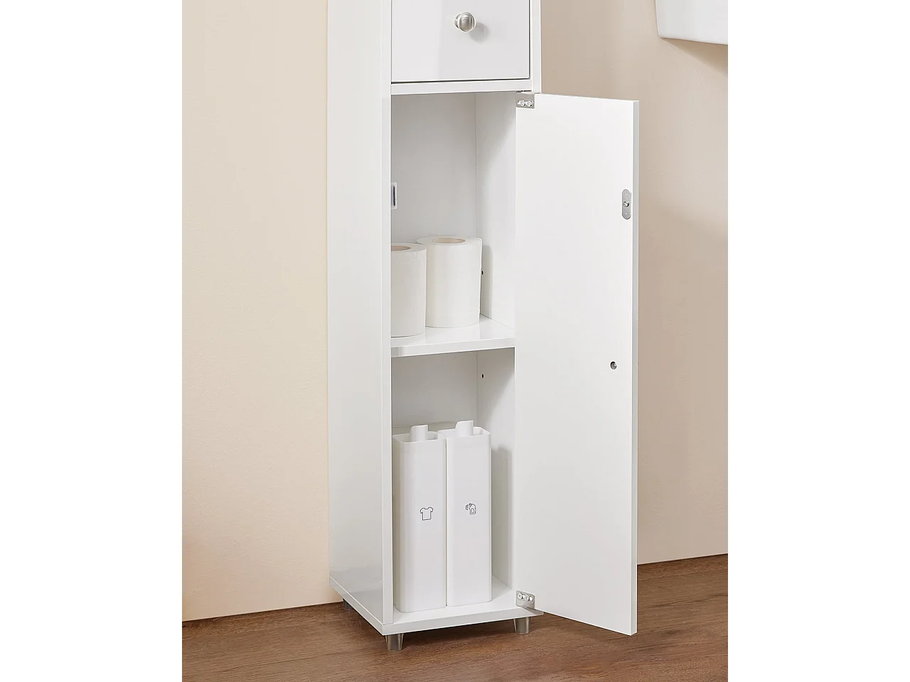 SoBuy armário alto de banheiro, armário alto para banheiro, armário de banheiro BZR167-GW