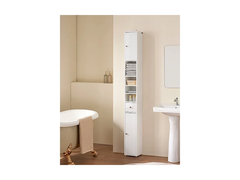 Wysoka szafka łazienkowa z 2 drzwiami BZR167-GW