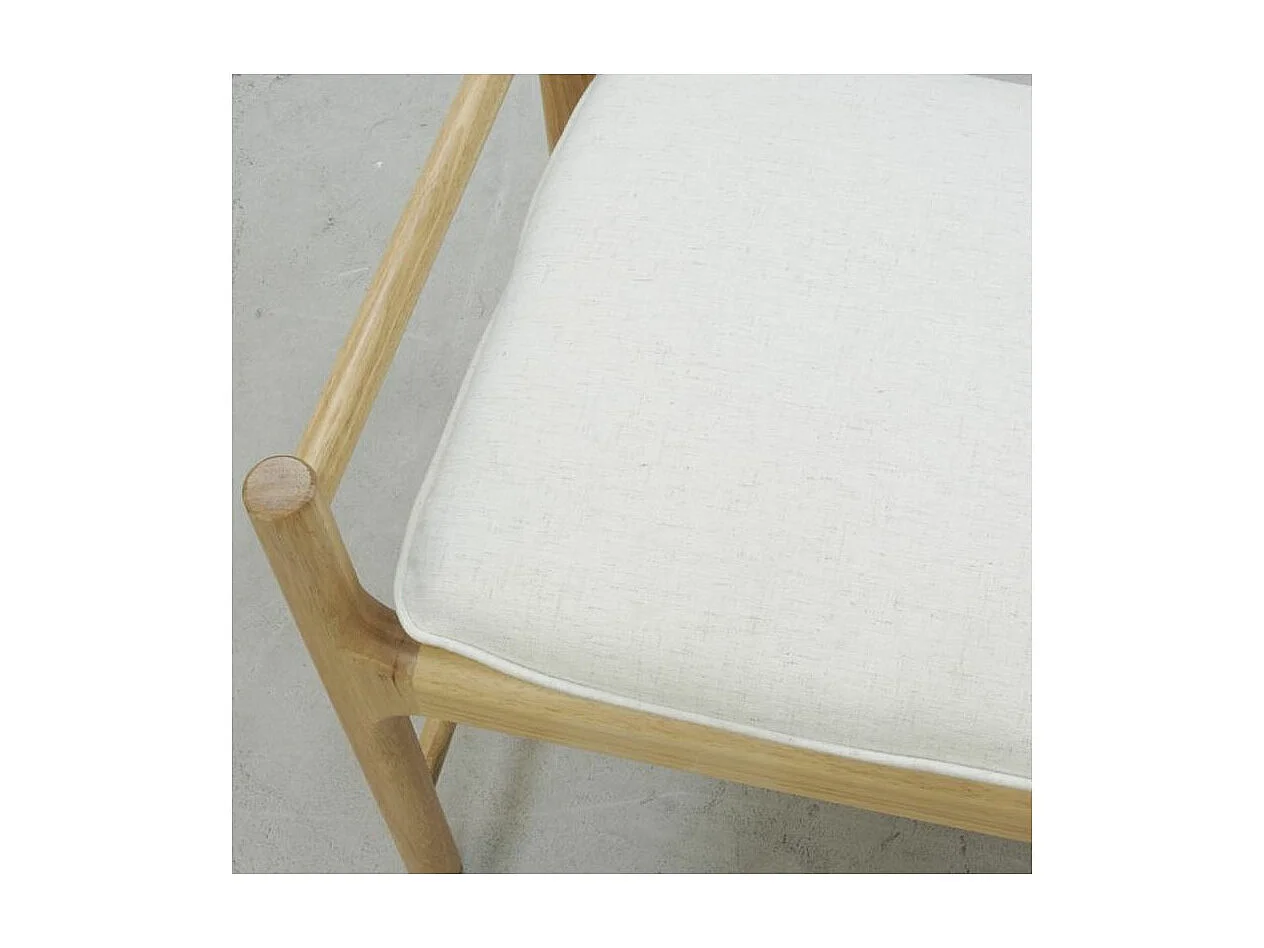 Banc en bois avec coussin en coton blanc