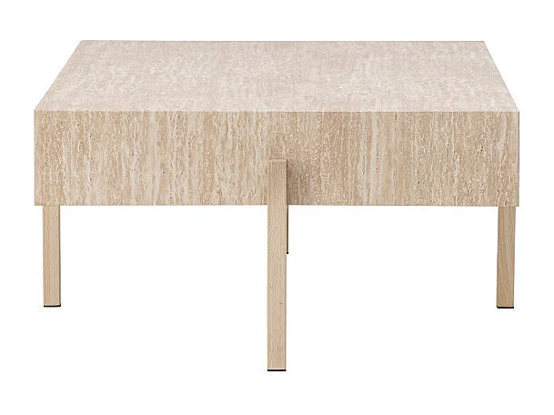 Table Basse Effet Travertin "Vadholmen" 126cm Beige
