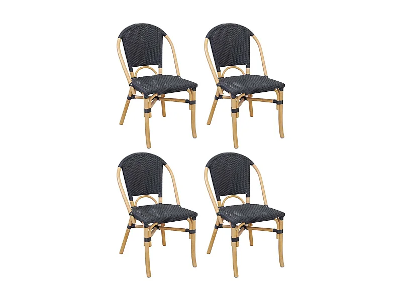 Chaise d'extérieur en rotin et résine (Lot de 4)