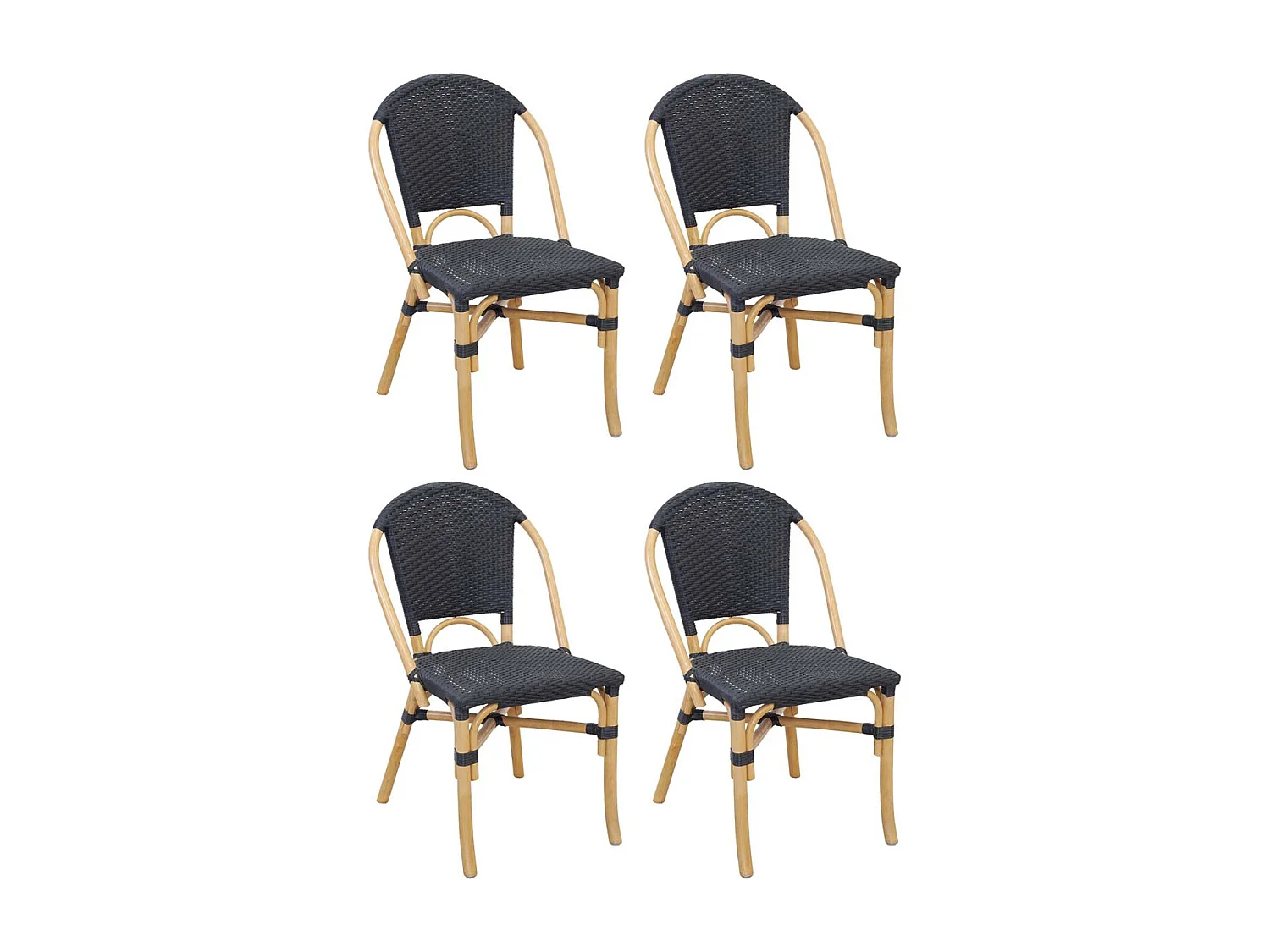 Chaise d'extérieur en rotin et résine (Lot de 4)