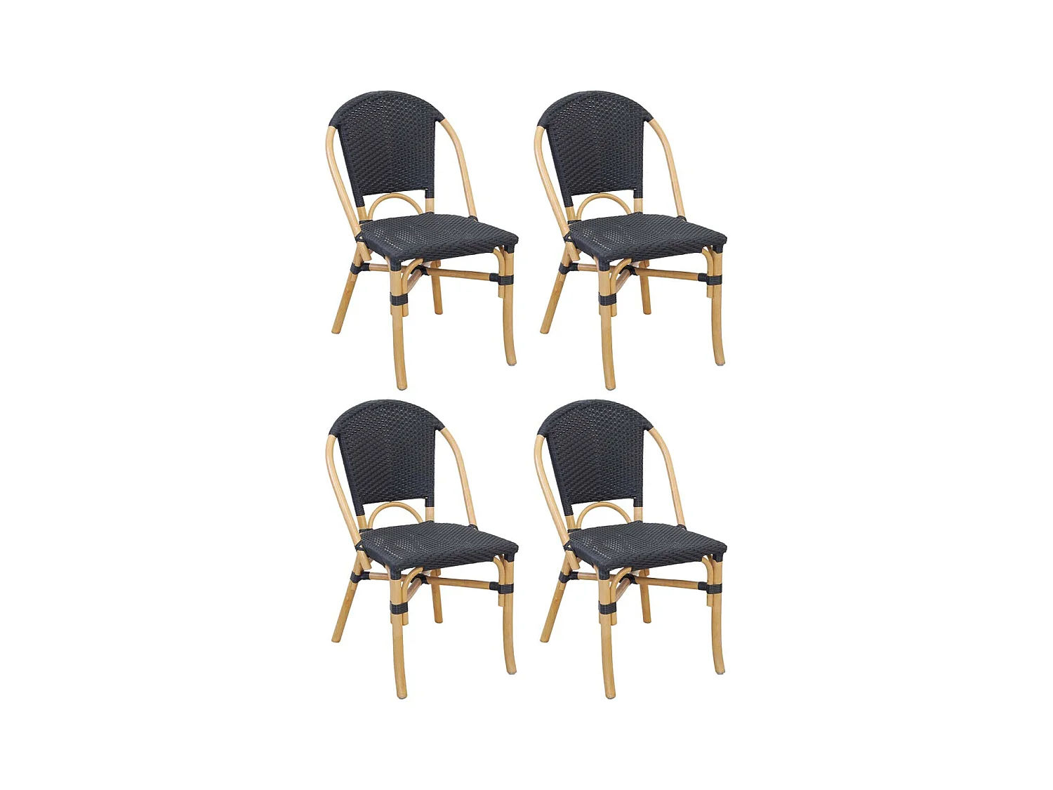 Chaise d'extérieur en rotin et résine (Lot de 4)