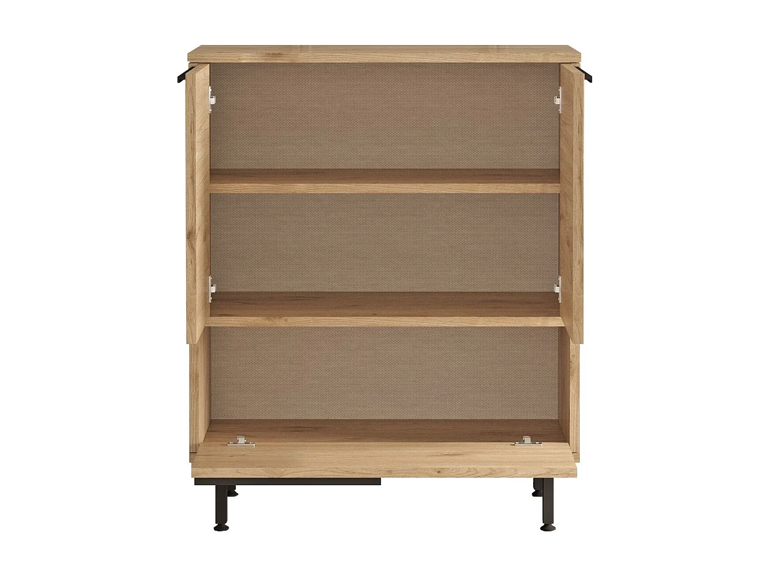 Meuble de cuisine Evelis L75xH90cm Bois et Rotin clair