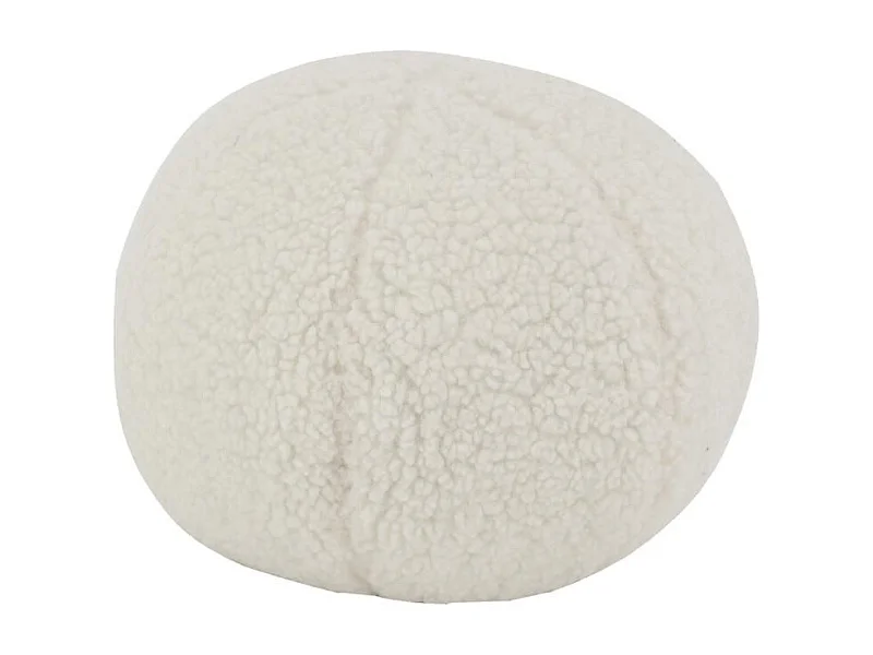 Coussin en bouclette blanc Boule