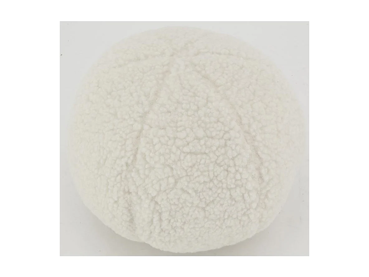 Coussin en bouclette blanc Boule