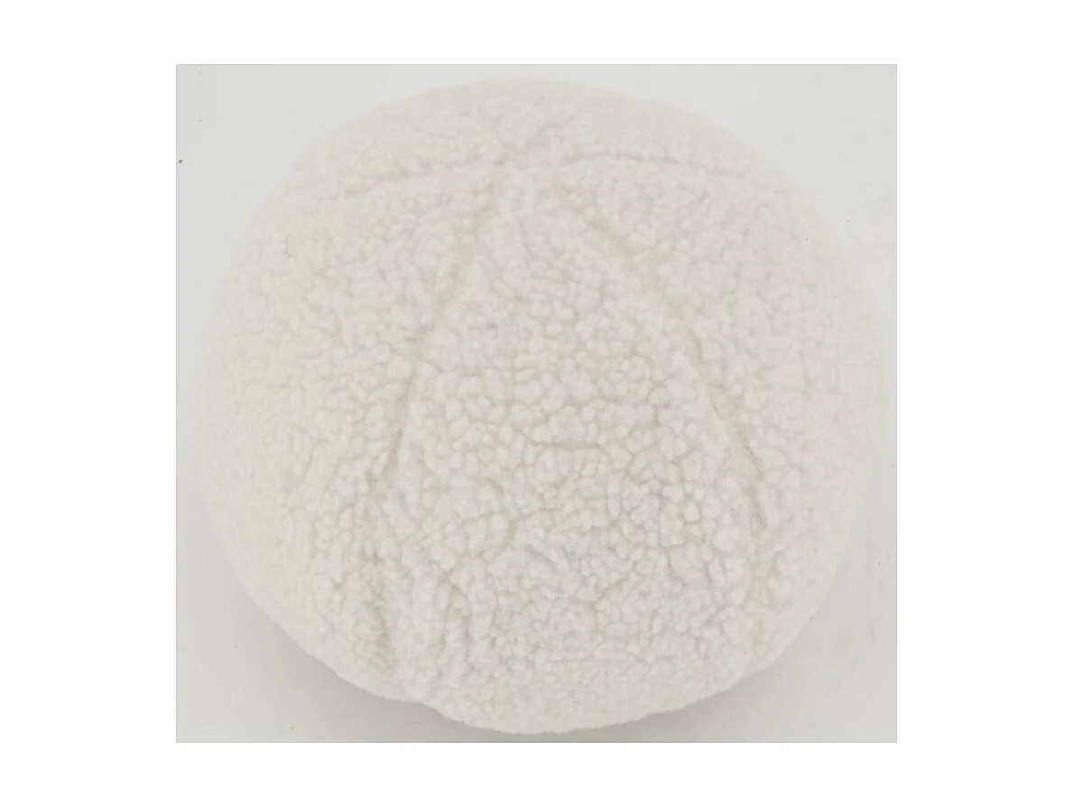 Coussin en bouclette blanc Boule