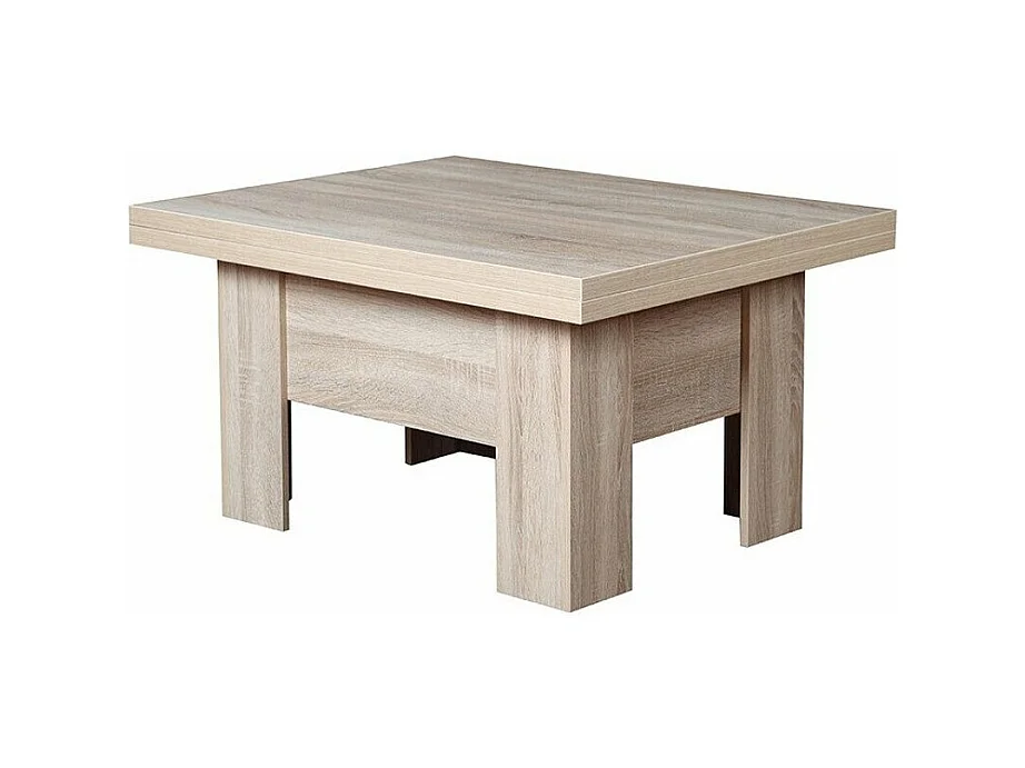 Mesa de café convertible Stanton 102, Roble Sonoma, 53x80x100cm, Aglomerado laminado