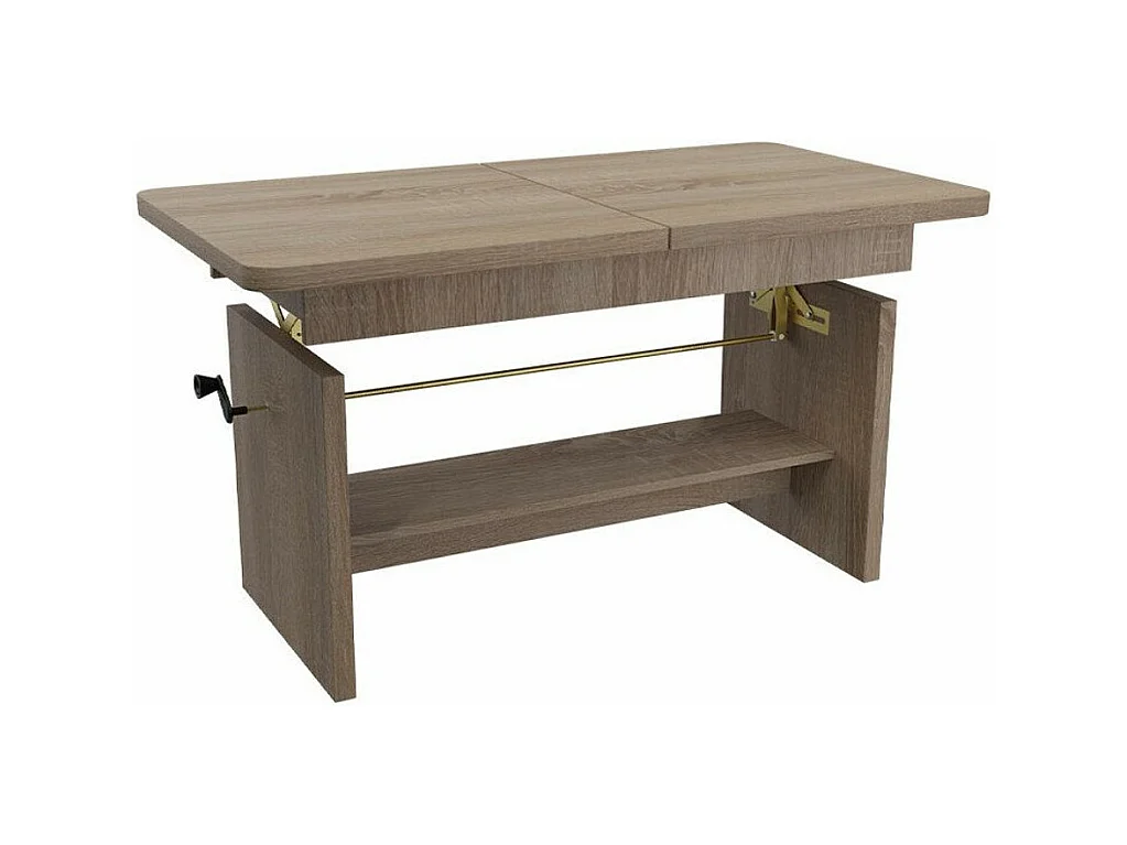 Table basse transformateur Stanton 108, Truffe, 59x62x116cm, Stratifié, Angulaire