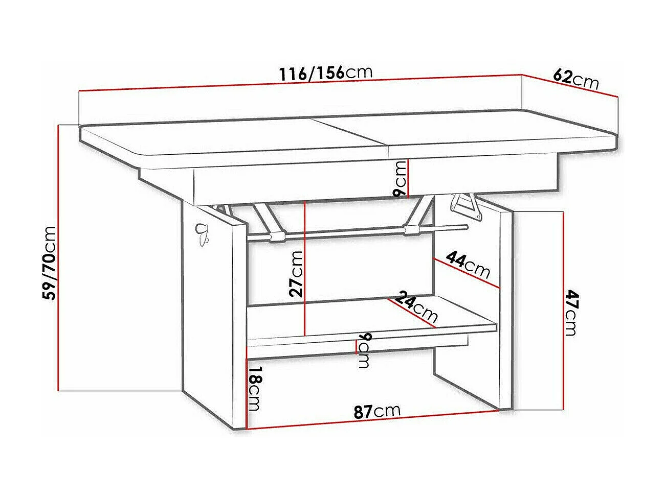 Tavolino per riviste Stanton 108, Tartufo, 59x62x116cm, Truciolare laminato, Angolare