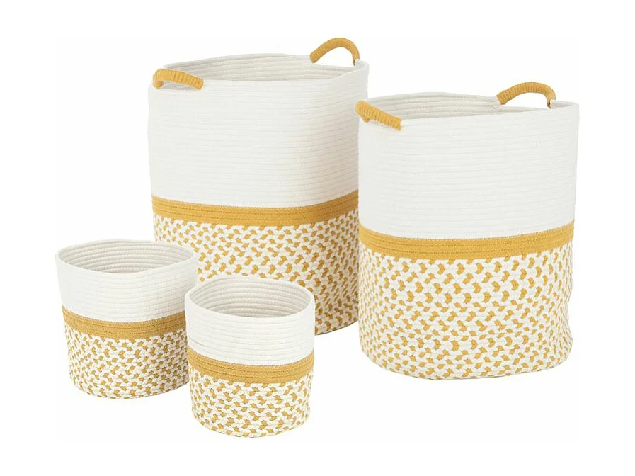 Lot de 4 Paniers de Rangement "Sami" 40cm Ocre