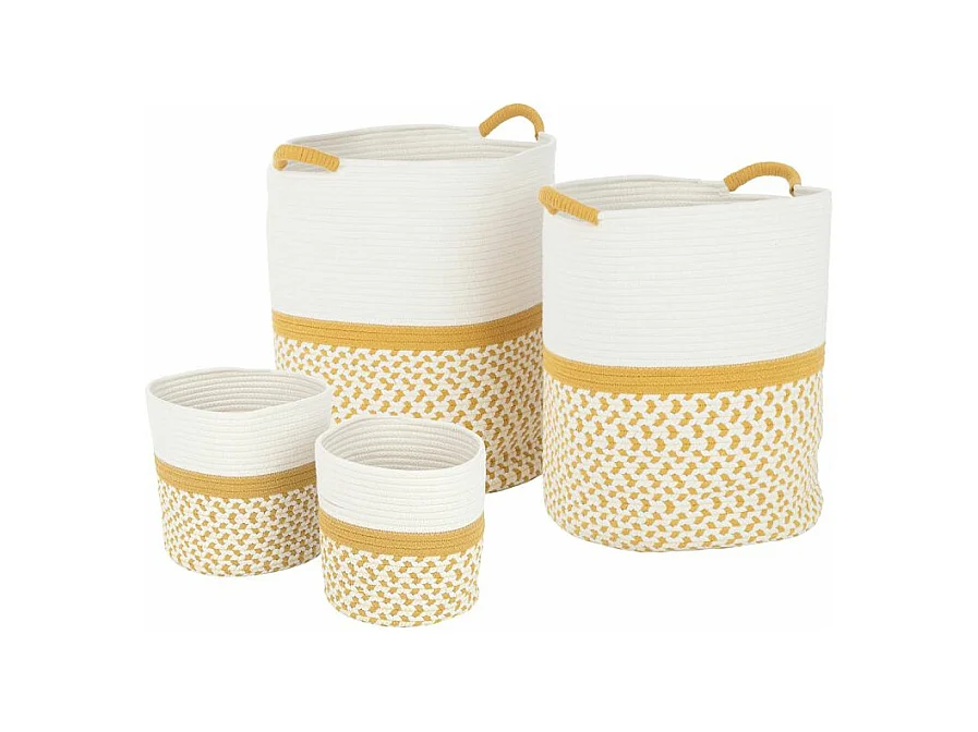 Lot de 4 Paniers de Rangement "Sami" 40cm Ocre