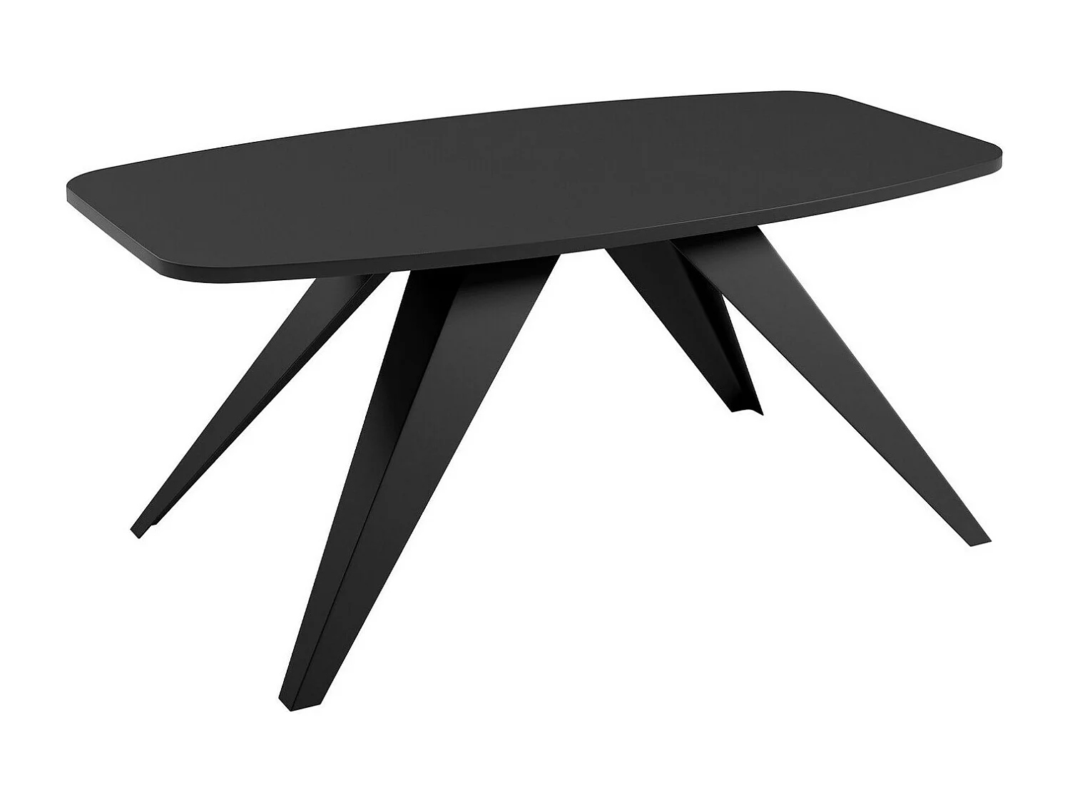 Mesa de café Oswego 117, Negro, 48x60x120cm, Aglomerado laminado, Angular