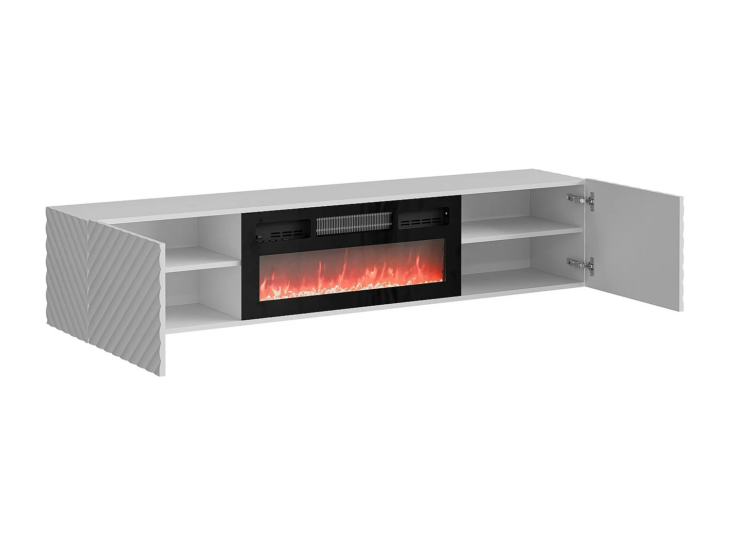 Mobile porta TV Charlotte 207, Bianco, 183x37x35cm