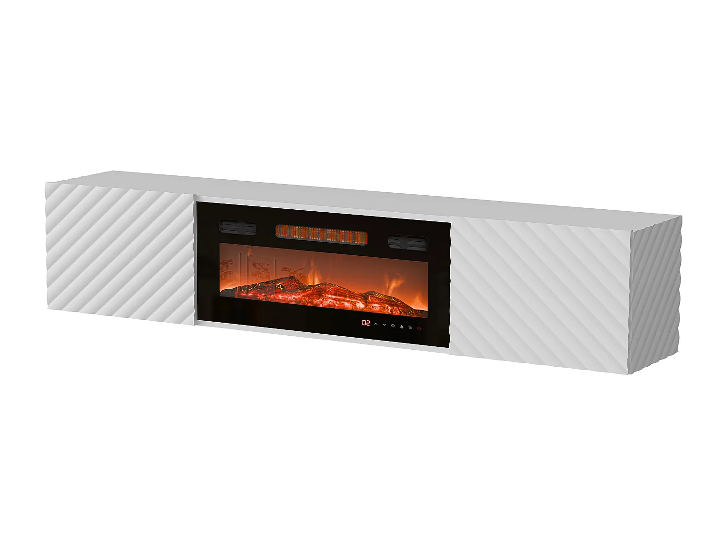 Meuble TV Charlotte 207, Blanc, 183x37x35cm