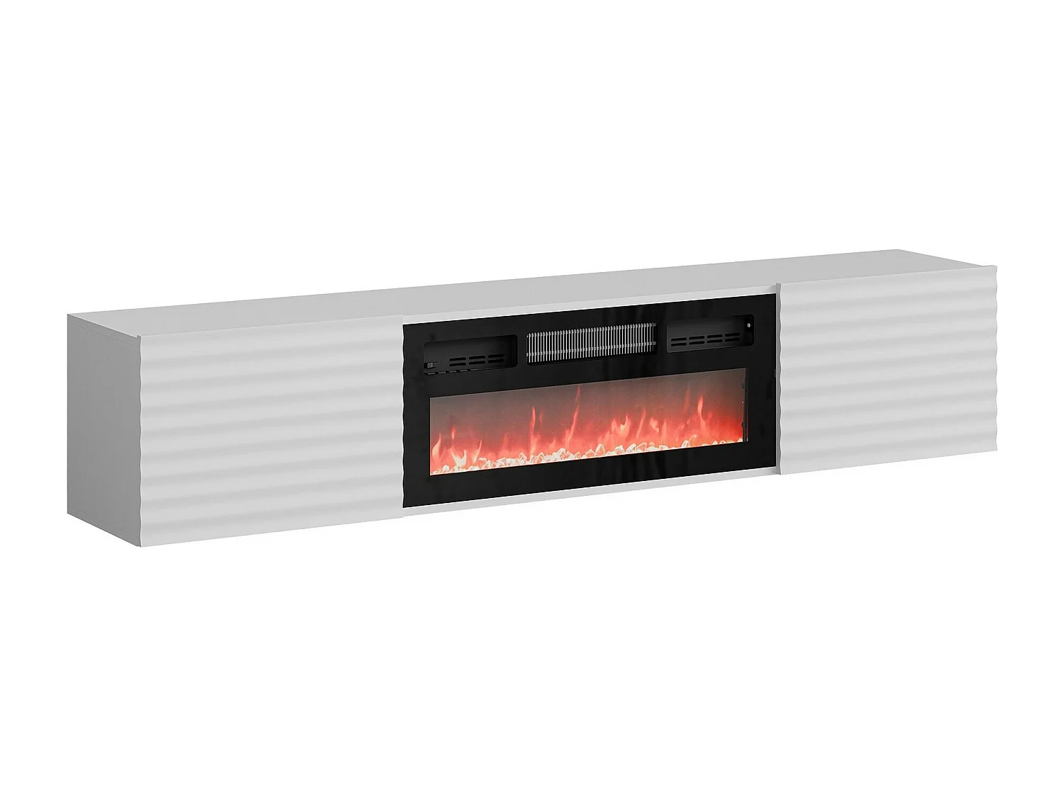 Meuble TV Charlotte 206, Blanc, 183x37x35cm