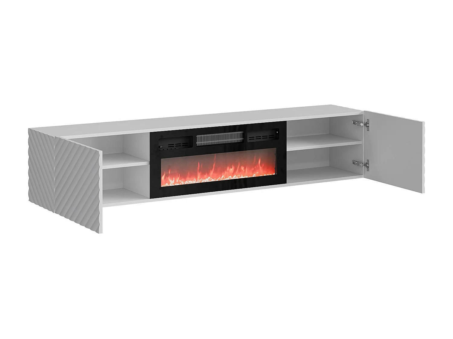 Mobile porta TV Charlotte 207, Nero, 183x37x35cm