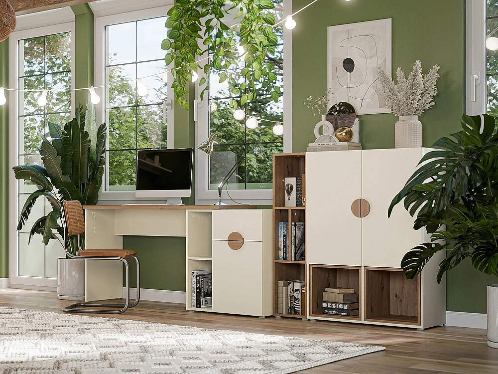 Bureau Morsoru 107, Avec tiroirs|Avec des portes, Le nombre de portes: 1, 80x130x54cm