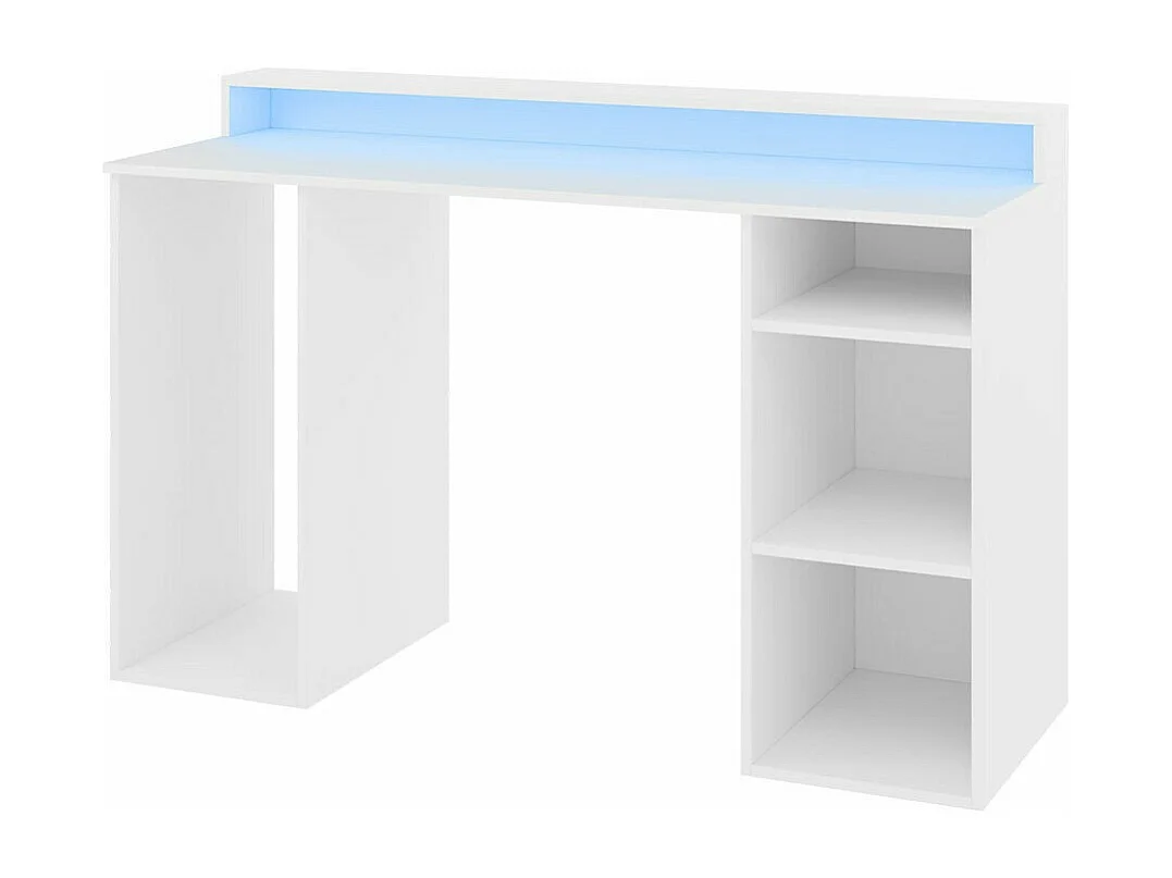 Bureau de gaming Lila, 78x138x48cm, Blanc