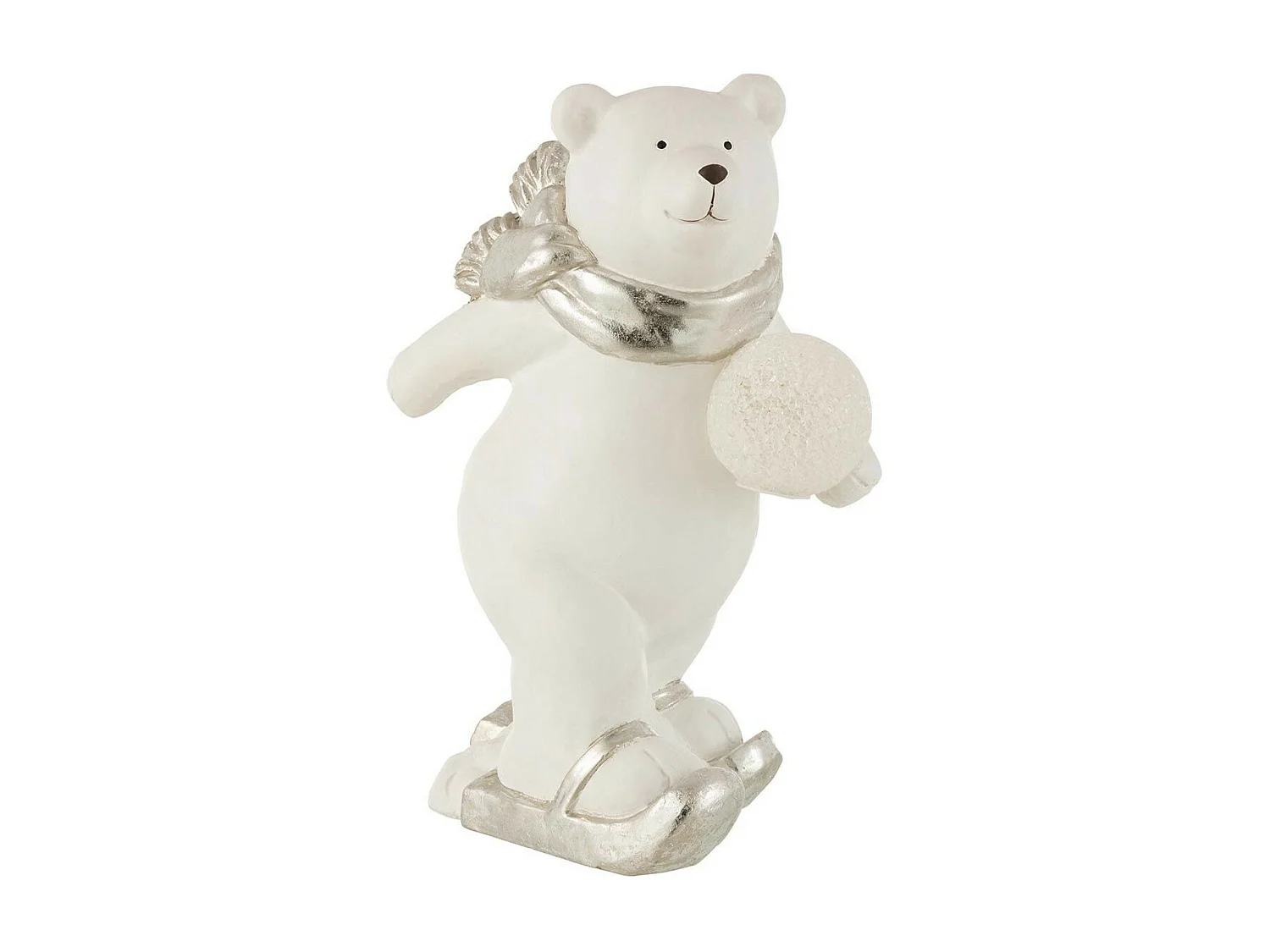 Statuette Déco Led "Ours Polaire Debout" 36cm Blanc