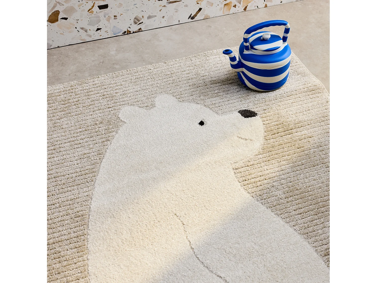 Alfombra infantil beige / crema, alfombra osito