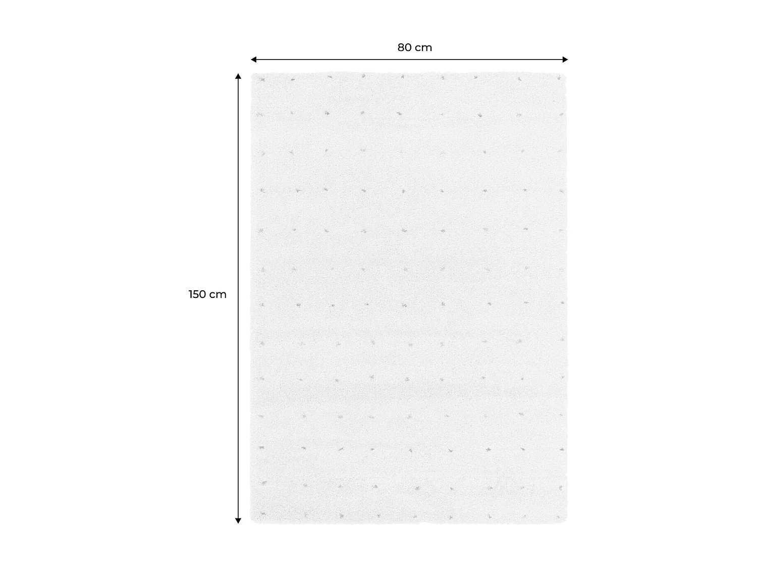 Tapis enfant à petits pois 80x150cm tapis intérieur crème et multicolore. poils longs shaggy