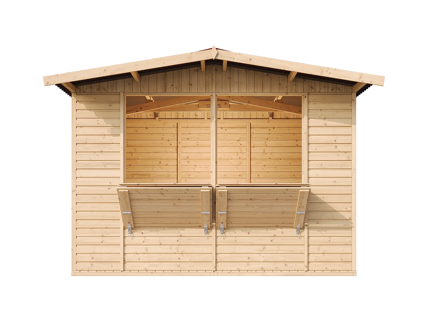 TIMBELA M150 Holz Gartenhaus, Marktbude Holz , ZWEI FENSTER - 200x300/6 m2