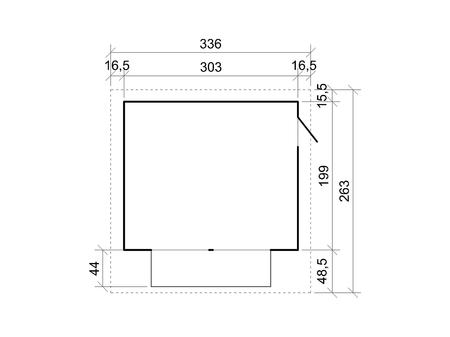 Chiosco in legno da giardino - 336x263 cm/6 m2 - TIMBELA M150