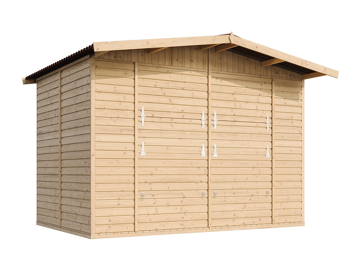 TIMBELA M150 Maison de jardin en bois, Étal de marché en bois H232x336x263 cm/6m2