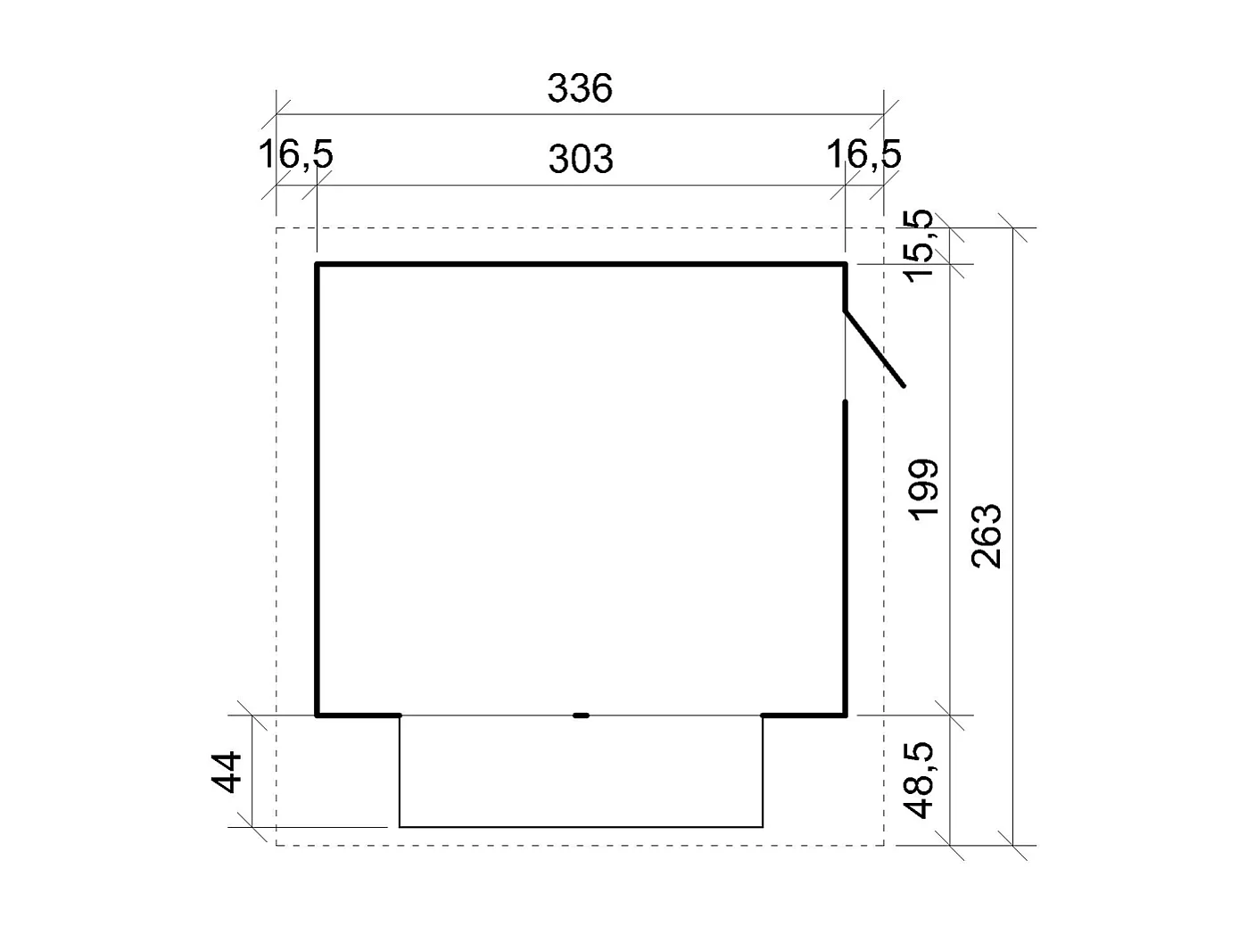 Maison de jardin en bois, étal de marché en bois - H232x336x263 cm/6m2 - M150