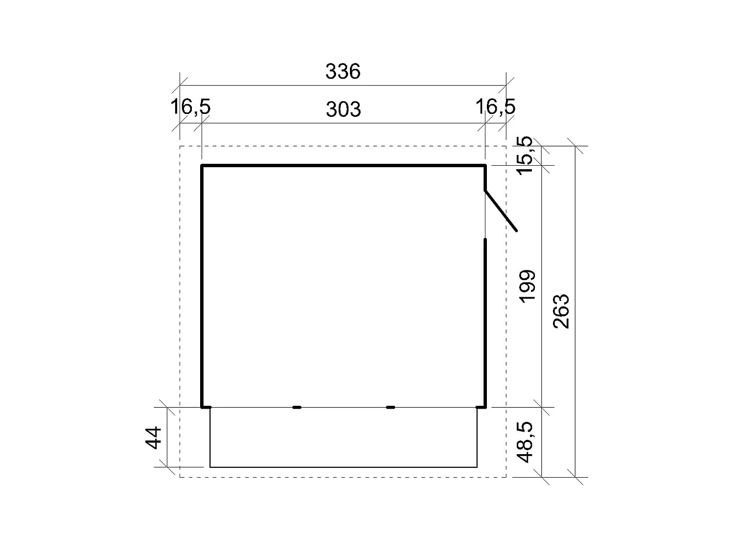 Caseta de Jardín de Madera - 336x263cm/6 m2 - TIMBELA M150A