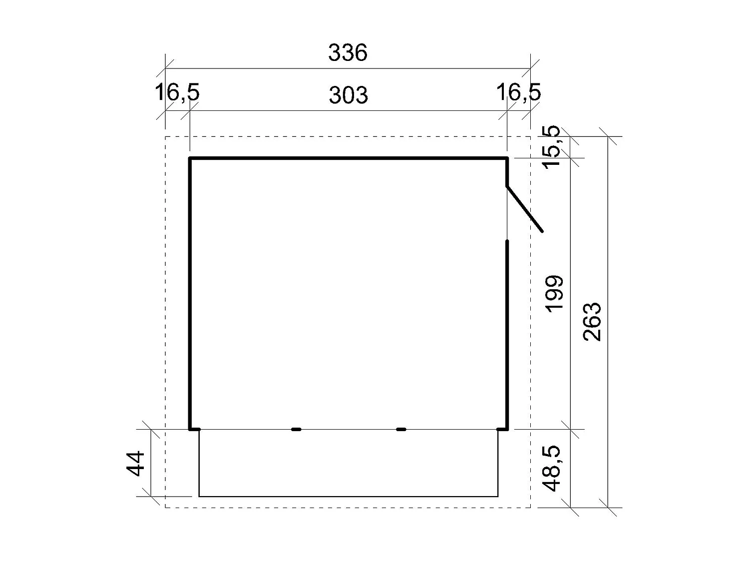 TIMBELA M150A Maison de jardin en bois, Étal de marché en bois H232x336x263 cm/6m2